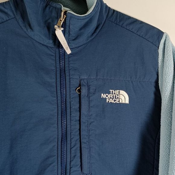The North Face Womens denali Polartec jacket medium Ice Blue Navy Full Zip - Picture 5 of 14